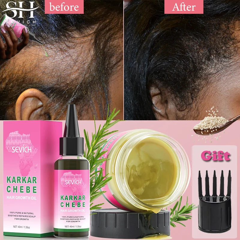 100% Pure Natural Karkar Chebe Oil Batana Butter Hair Growth Oil Rosemary Repair Damaged Hair Treatment Oil Anti-Hair Loss Care - Moyo Elikia