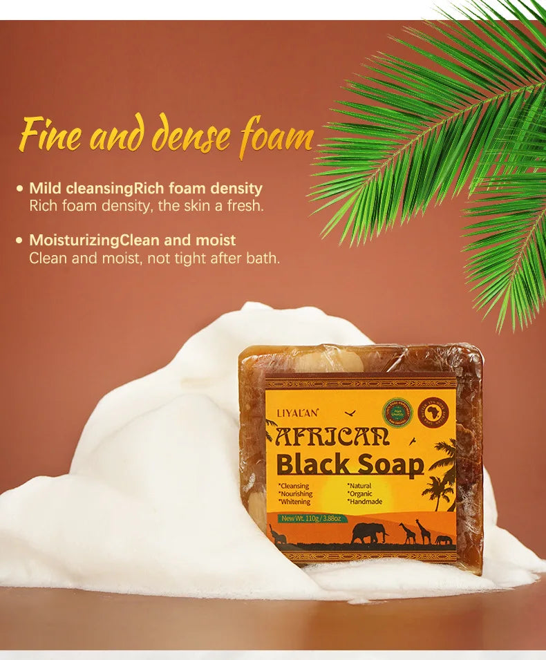 African Black Soap Raw Black Body Cleaning Bath Soap Essential Oil Handmade Soap - Moyo Elikia