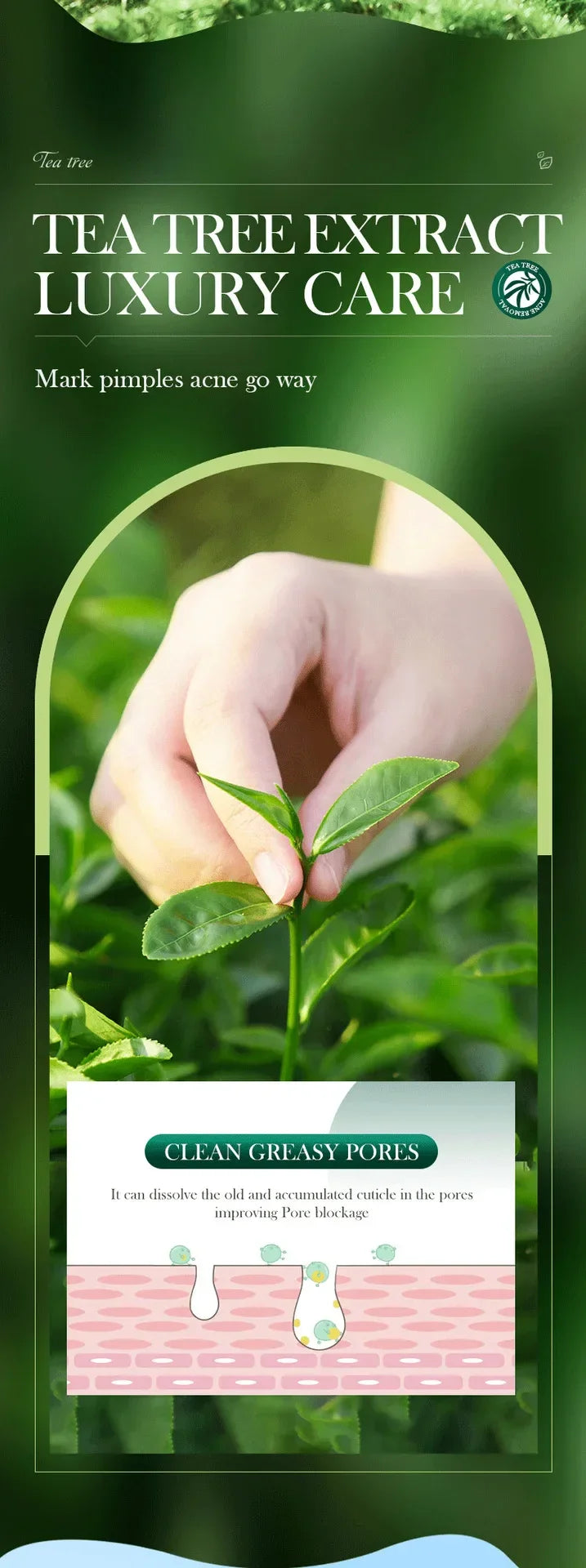 SADOER Tea Tree Acne Removing Cream Facial skincare Oil Control Face Gel Creams Hydrating Moisturizing Facial Cream Skin Care - Moyo Elikia