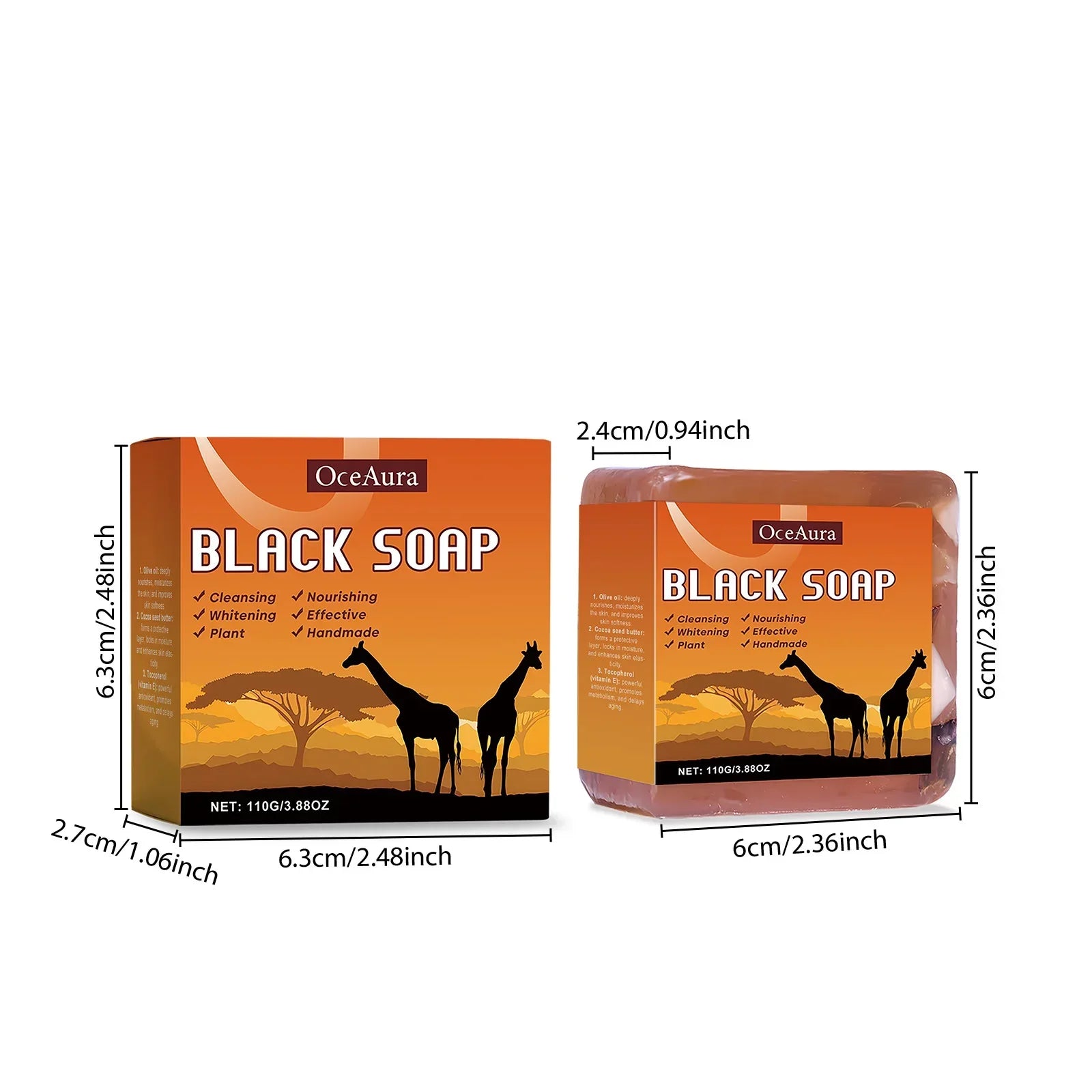 African Black Soap For Nourishing Brightening Skin Gentle Cleansing Exfoliator Reduce Pigmentation Lightening Body Bath Soap Bar - Moyo Elikia