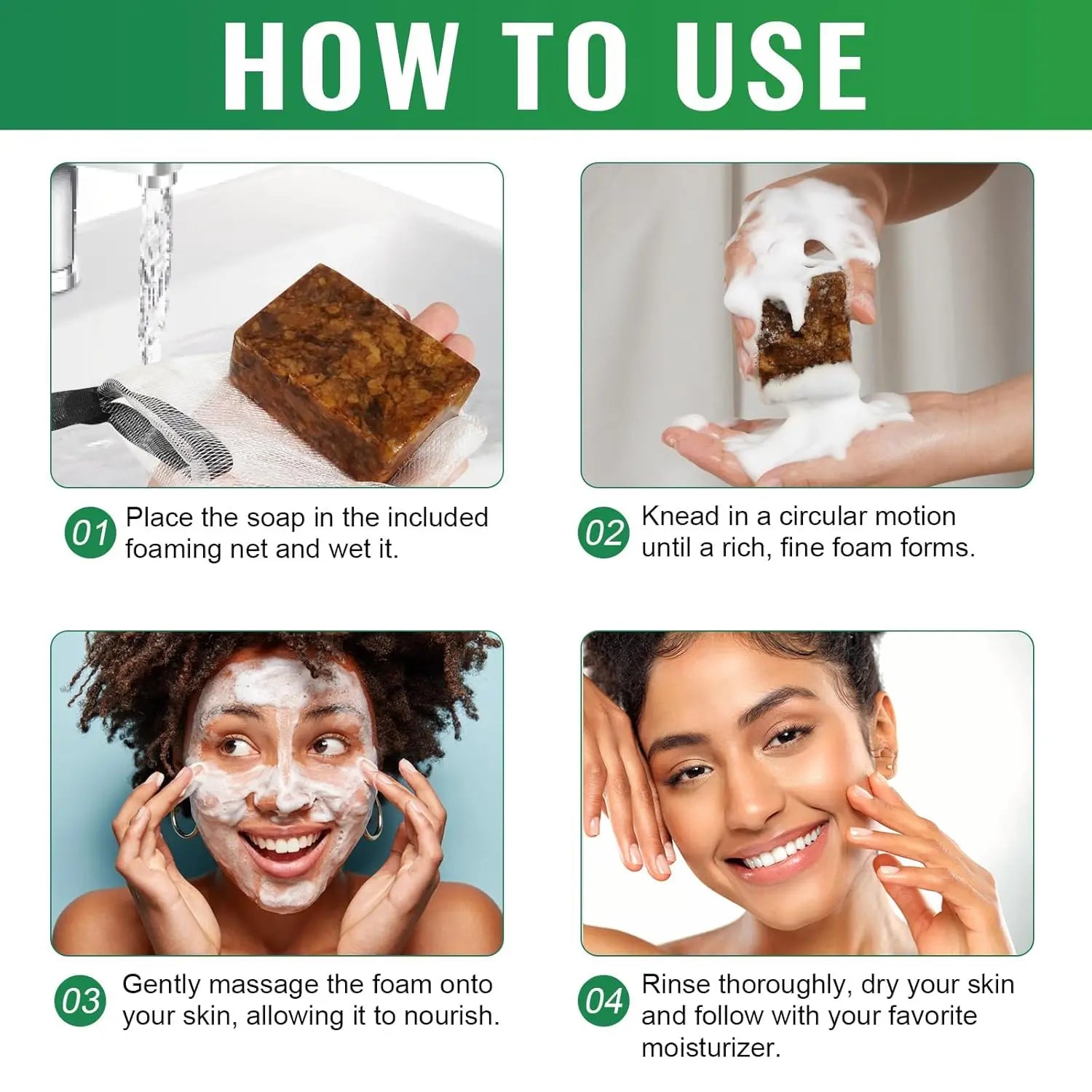 Organic African Black Soap, African Soap for Acne & Dark Spots, Raw Black Soap Bar for All Skin Types Face, Body, Hair, 3.53 oz - Moyo Elikia