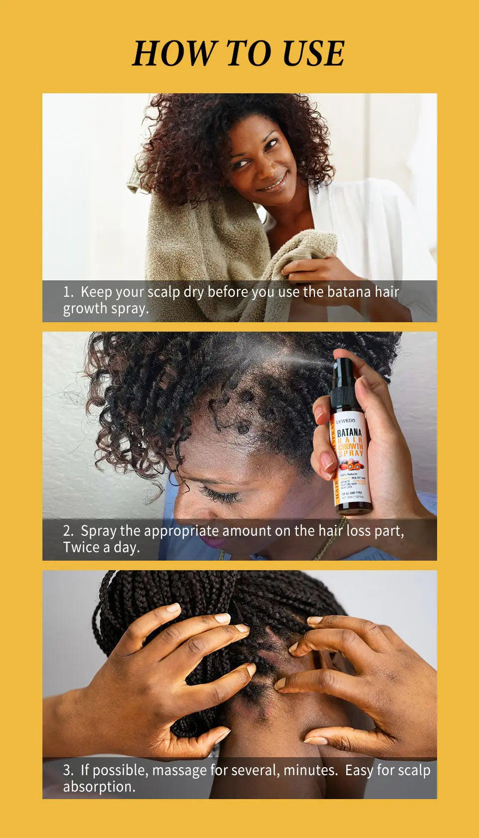 Fast Hair Growth Oil Africa Crazy Traction Alopecia batana Hair Mask Anti Hair Break Hair Strengthener Hair Loss Treatment Spray - Moyo Elikia