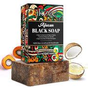 Organic African Black Soap, African Soap for Acne & Dark Spots, Raw Black Soap Bar for All Skin Types Face, Body, Hair, 3.53 oz - Moyo Elikia