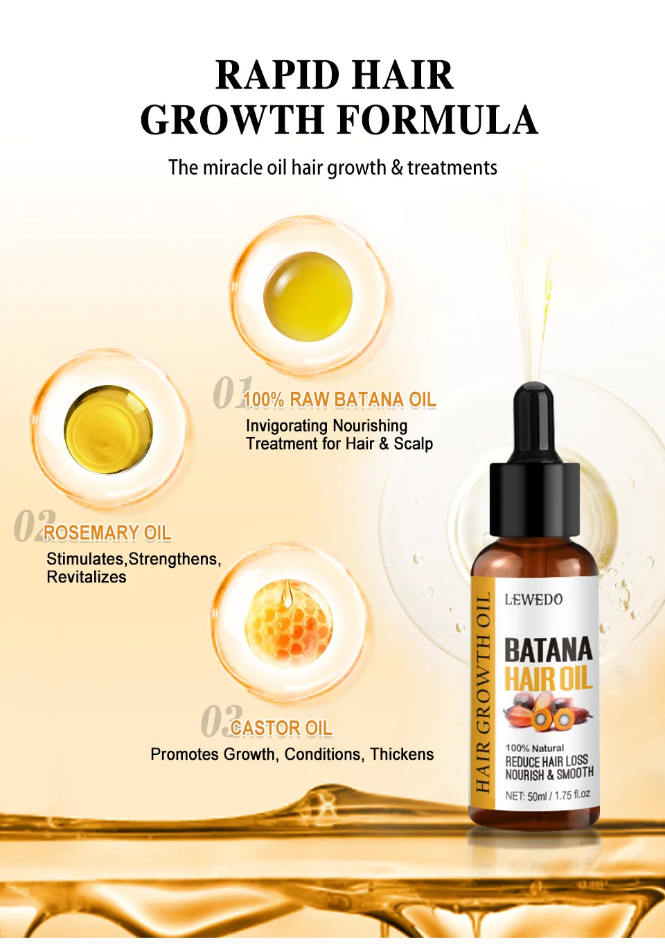 Fast Hair Growth Oil Africa Crazy Traction Alopecia batana Hair Mask Anti Hair Break Hair Strengthener Hair Loss Treatment Spray - Moyo Elikia