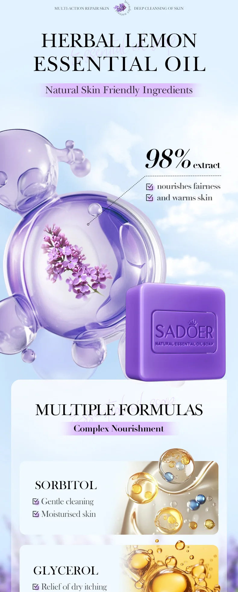 Lavender Essential Oil Soap Turmeric Kojic Acid Handmade Glutathione Skin Whitening Lightening Soaps African Black Sabonia Bar - Moyo Elikia