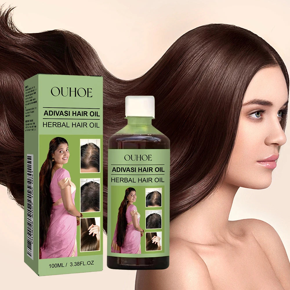1/2pcs 100ml Hair Growth Oil India Adivasi Herbal Hair Care Rosemary Repair Damaged Hydrate Moisturize Scalp Reduce Dandruff - Moyo Elikia