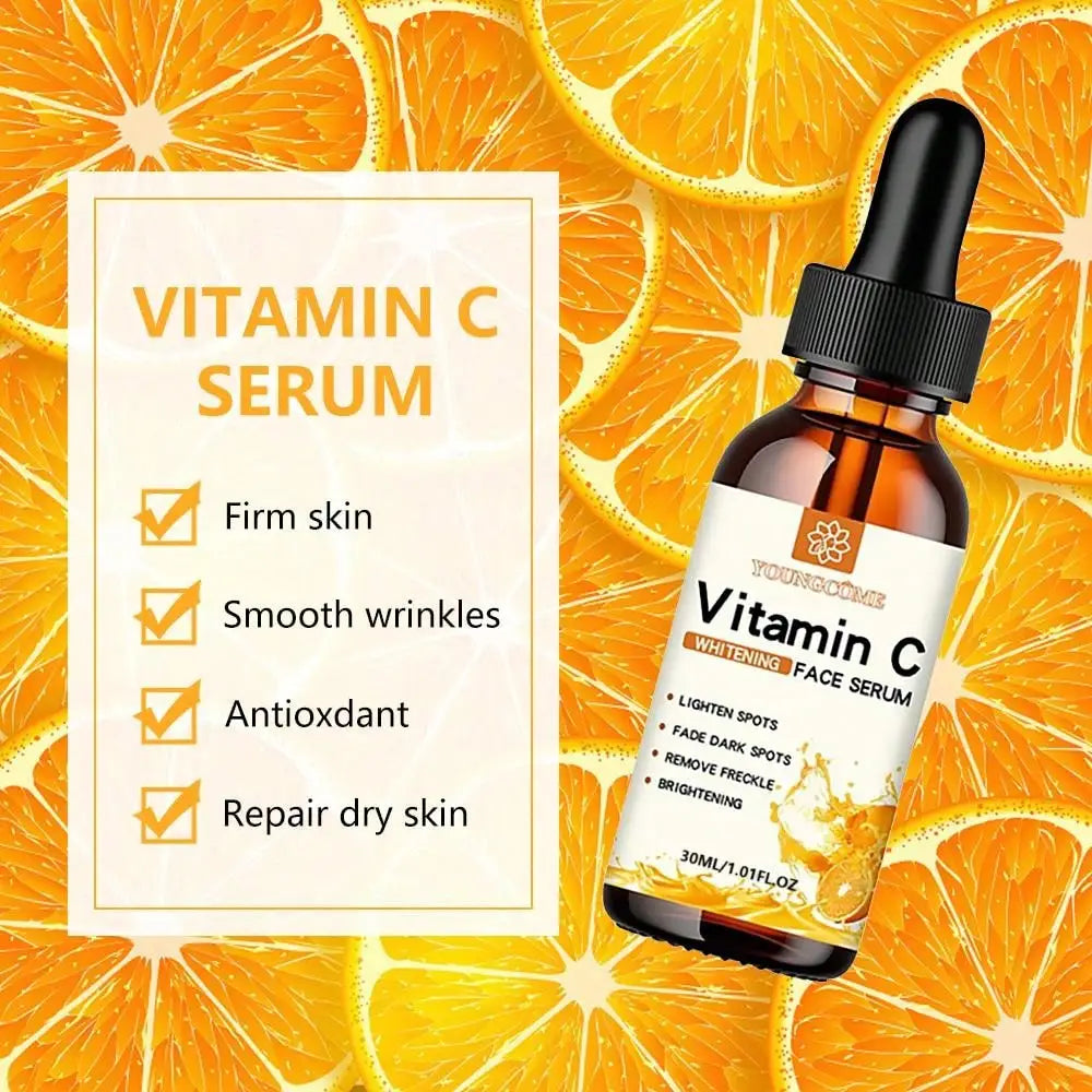 Vitamin C Facial Essence Contains Hyaluronic Acid Dark Spot Remover Moisturizing Repair Anti-aging Essence Facial Skin Care 30ml - Moyo Elikia