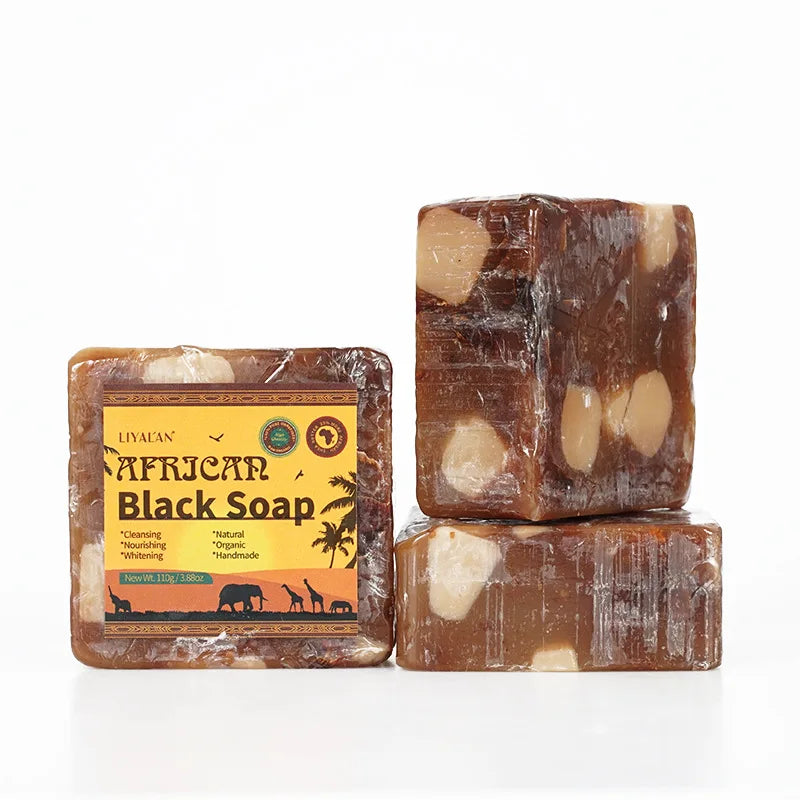 African Black Soap Raw Black Body Cleaning Bath Soap Essential Oil Handmade Soap - Moyo Elikia