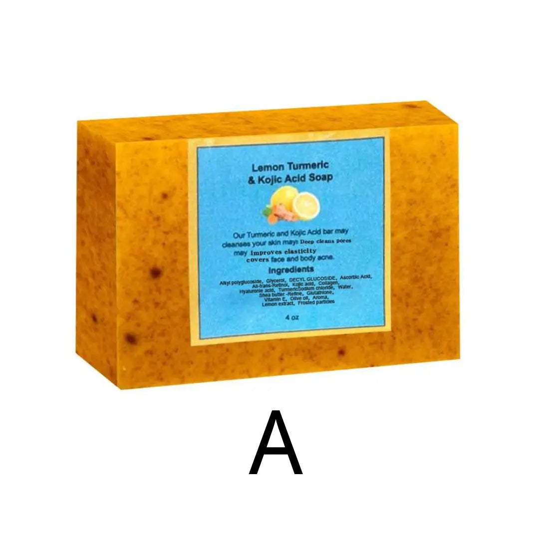 Turmeric Soap & Kojic Acid Soap Body And Facial Cleaning Handmade Soap For Dark Skin Glowing Even Skin Tone Tender Skin Care - Moyo Elikia