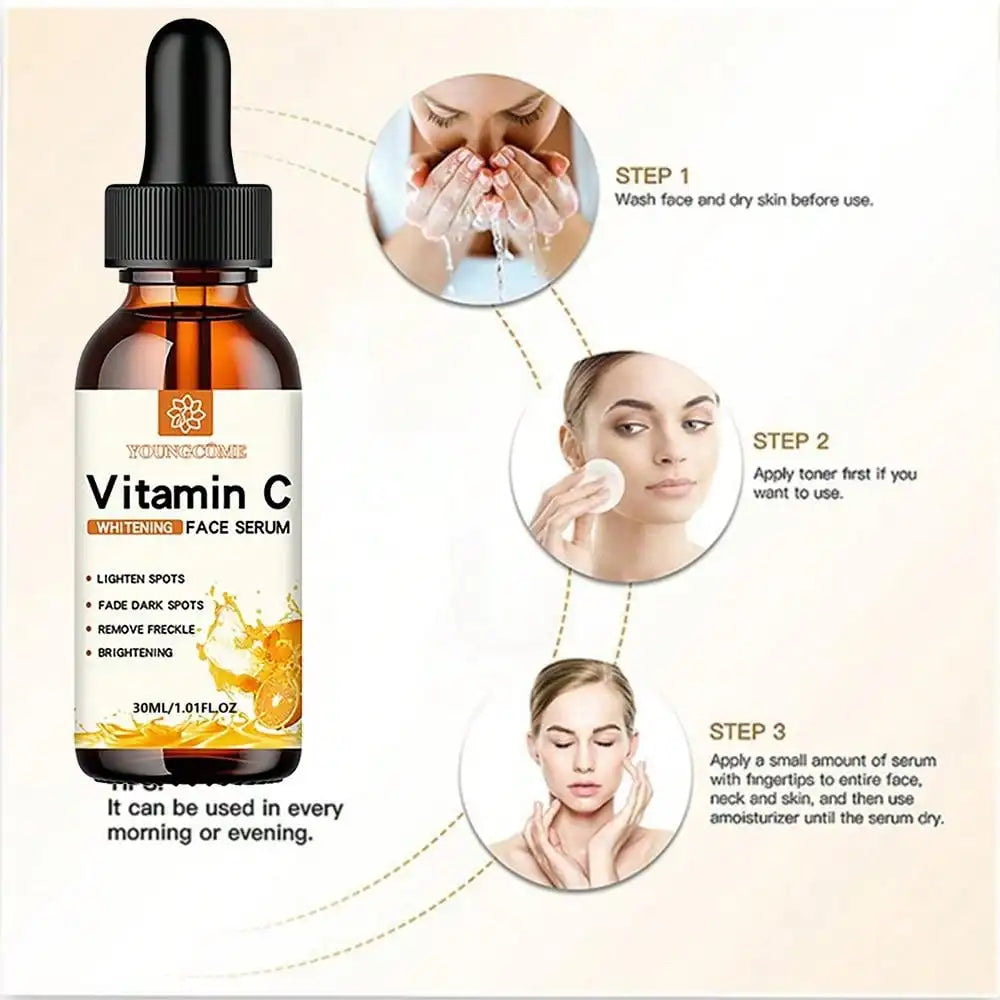 Vitamin C Facial Essence Contains Hyaluronic Acid Dark Spot Remover Moisturizing Repair Anti-aging Essence Facial Skin Care 30ml - Moyo Elikia