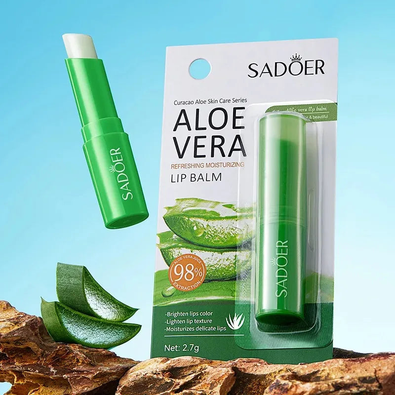 Lip Aloe Balm Nourishing, Refreshing, Hydrating and Moisturizing Preventing Cracking and Repairing Lips Gentle Non Irritating - Moyo Elikia