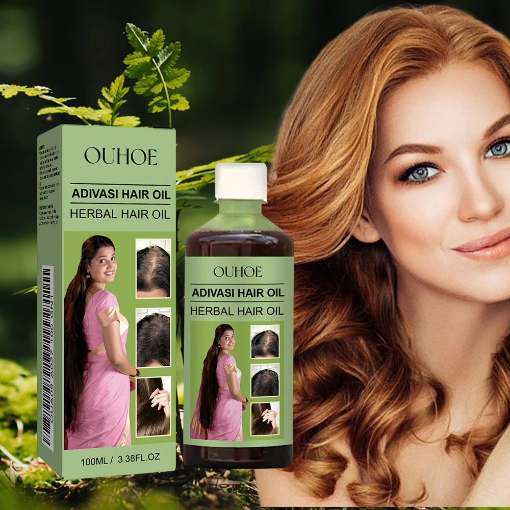 1/2pcs 100ml Hair Growth Oil India Adivasi Herbal Hair Care Rosemary Repair Damaged Hydrate Moisturize Scalp Reduce Dandruff - Moyo Elikia
