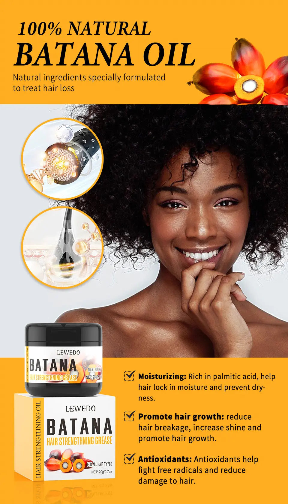 Fast Hair Growth Oil Africa Crazy Traction Alopecia batana Hair Mask Anti Hair Break Hair Strengthener Hair Loss Treatment Spray - Moyo Elikia