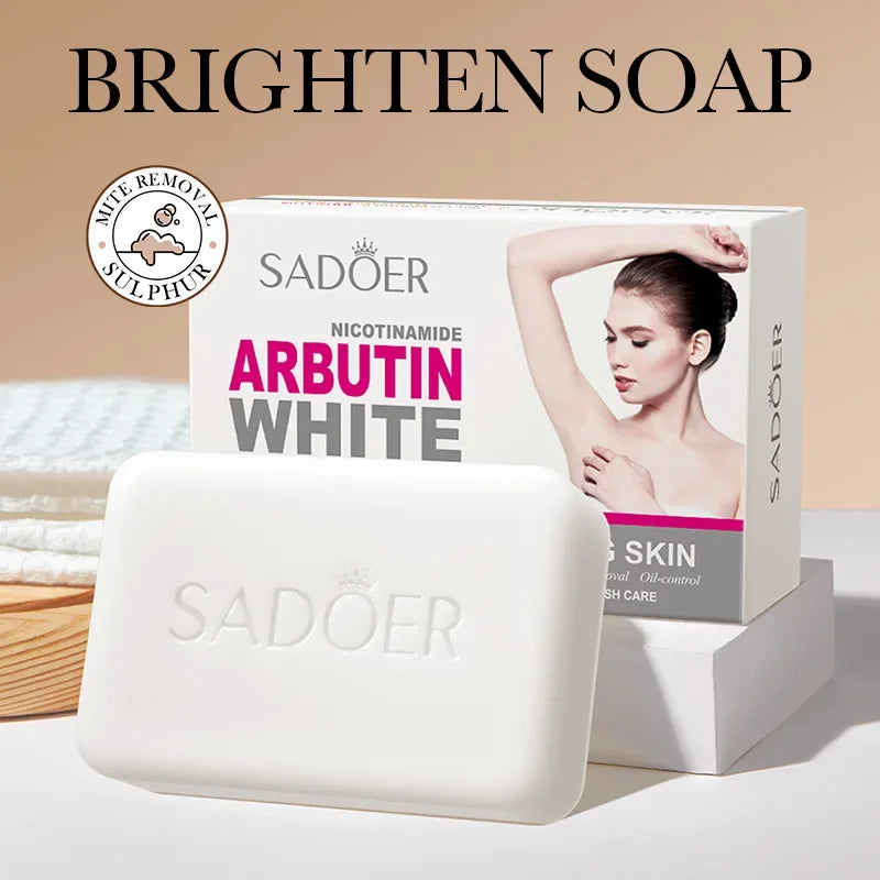 1/2/3pcs SADOER Arbutin Facial Soap Moisturizing Skin WhiteningDeep Cleansing Body Face Wash Foam Facial Cleanser Handmade Soap - Moyo Elikia