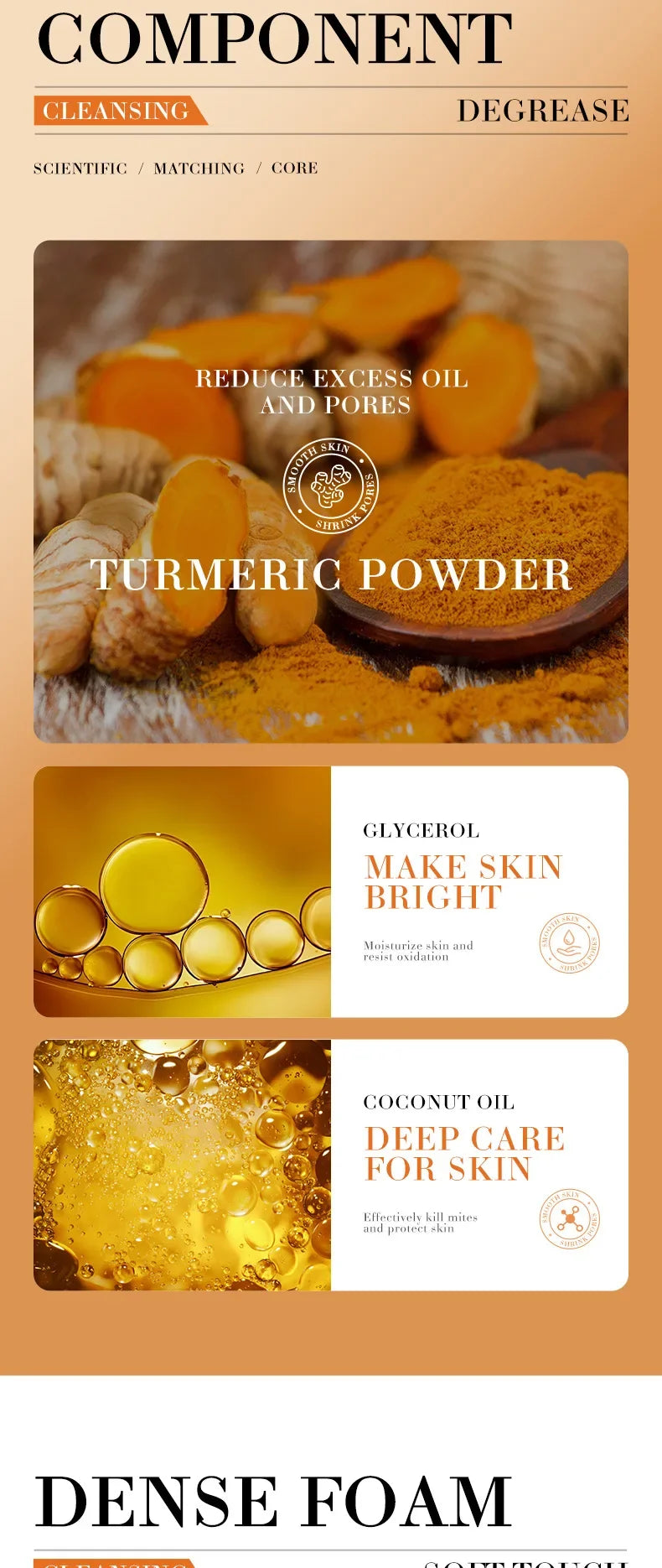 Natural Turmeric Soap Body Cleaning Lightening Dark Underarm Leg Bath Cleansers Brightening Face Soap Tender Skin Care Beauty - Moyo Elikia