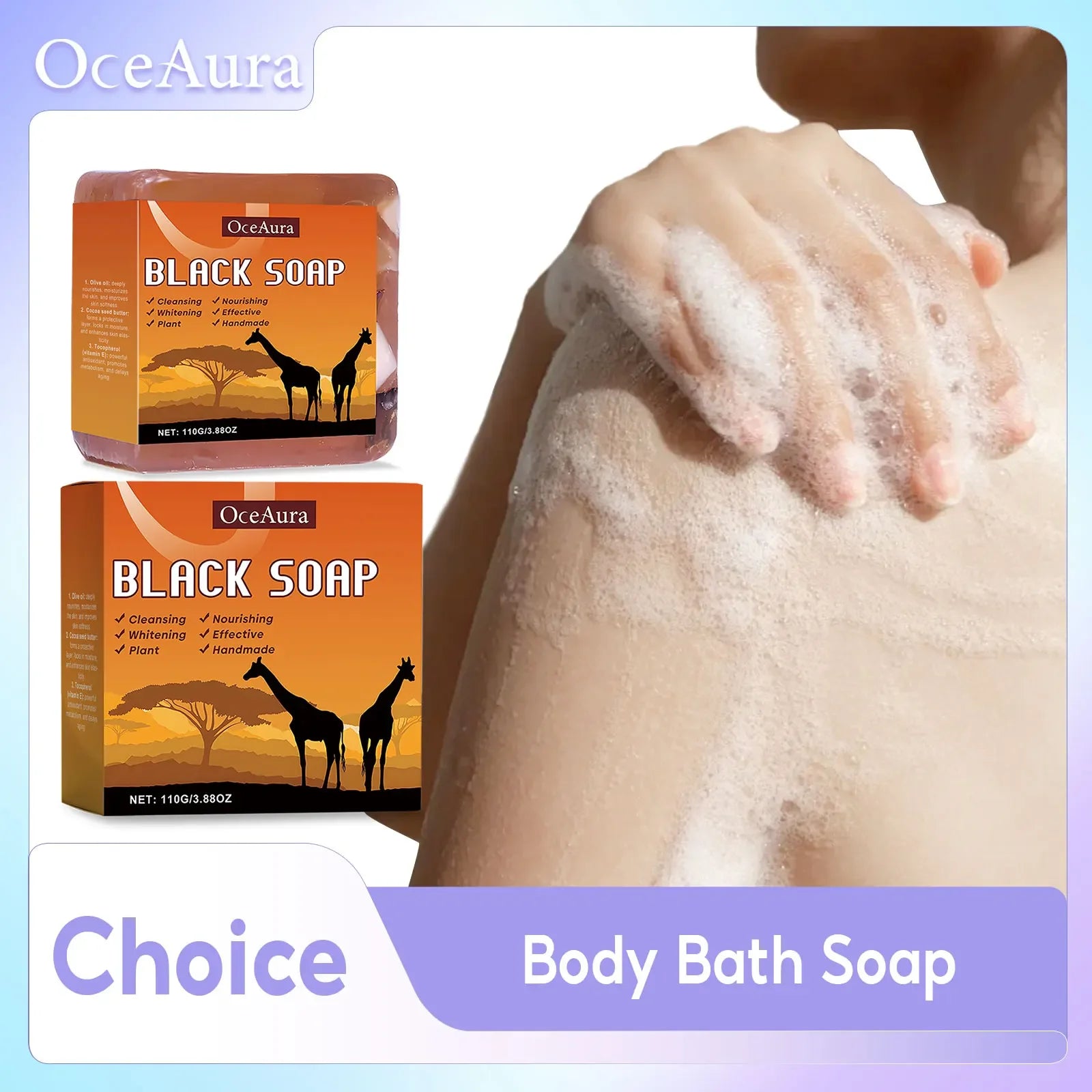 African Black Soap For Nourishing Brightening Skin Gentle Cleansing Exfoliator Reduce Pigmentation Lightening Body Bath Soap Bar - Moyo Elikia