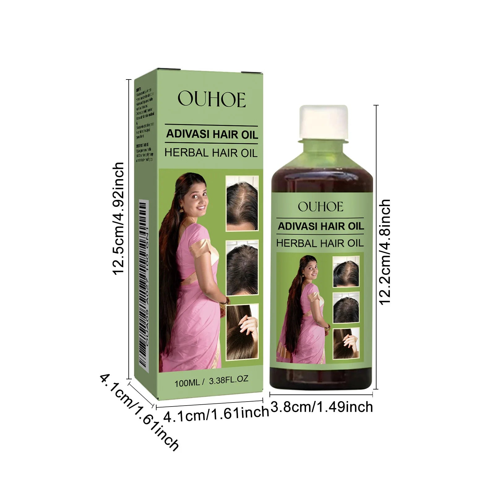 1/2pcs 100ml Hair Growth Oil India Adivasi Herbal Hair Care Rosemary Repair Damaged Hydrate Moisturize Scalp Reduce Dandruff - Moyo Elikia