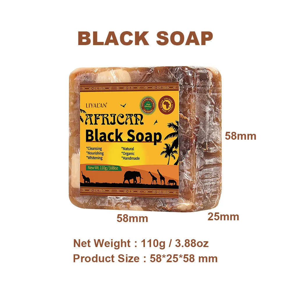 African Black Soap Raw Black Body Cleaning Bath Soap Essential Oil Handmade Soap - Moyo Elikia