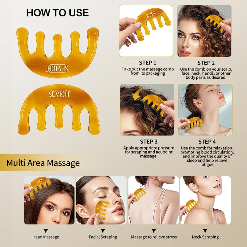 SEVICH Chebe Fast Hair Growth Oil And Scalp Massager Comb Tool Set Karkar Oil Scalp Hair Strengthening Serum Hair Growth Product - Moyo Elikia