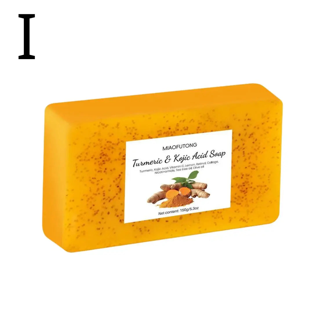 Turmeric Soap & Kojic Acid Soap Body And Facial Cleaning Handmade Soap For Dark Skin Glowing Even Skin Tone Tender Skin Care - Moyo Elikia