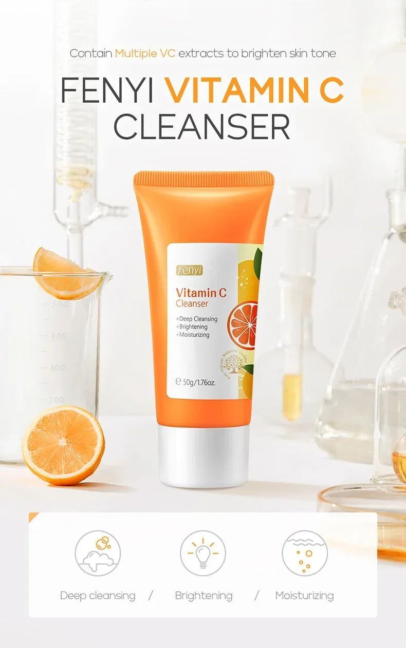 Vitamin C Facial Cleanser Skin Deep Cleansing Moisturizing Blackhead Removal skincare Face Wash Foam Face Cleanser Skin Care - Moyo Elikia