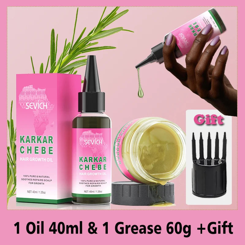 100% Pure Natural Karkar Chebe Oil Batana Butter Hair Growth Oil Rosemary Repair Damaged Hair Treatment Oil Anti-Hair Loss Care - Moyo Elikia