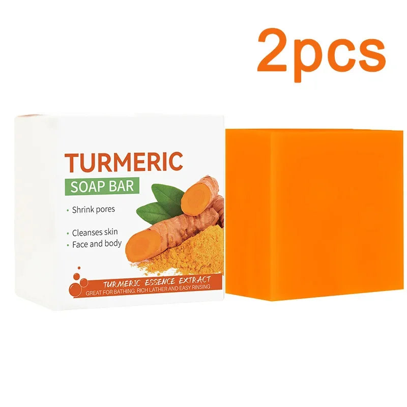 Hand Made Turmeric Soap Body Cleaning Lightening Dark Underarm Leg Body Cleansers Brightening Face Soap Tender Skin Care Beauty - Moyo Elikia