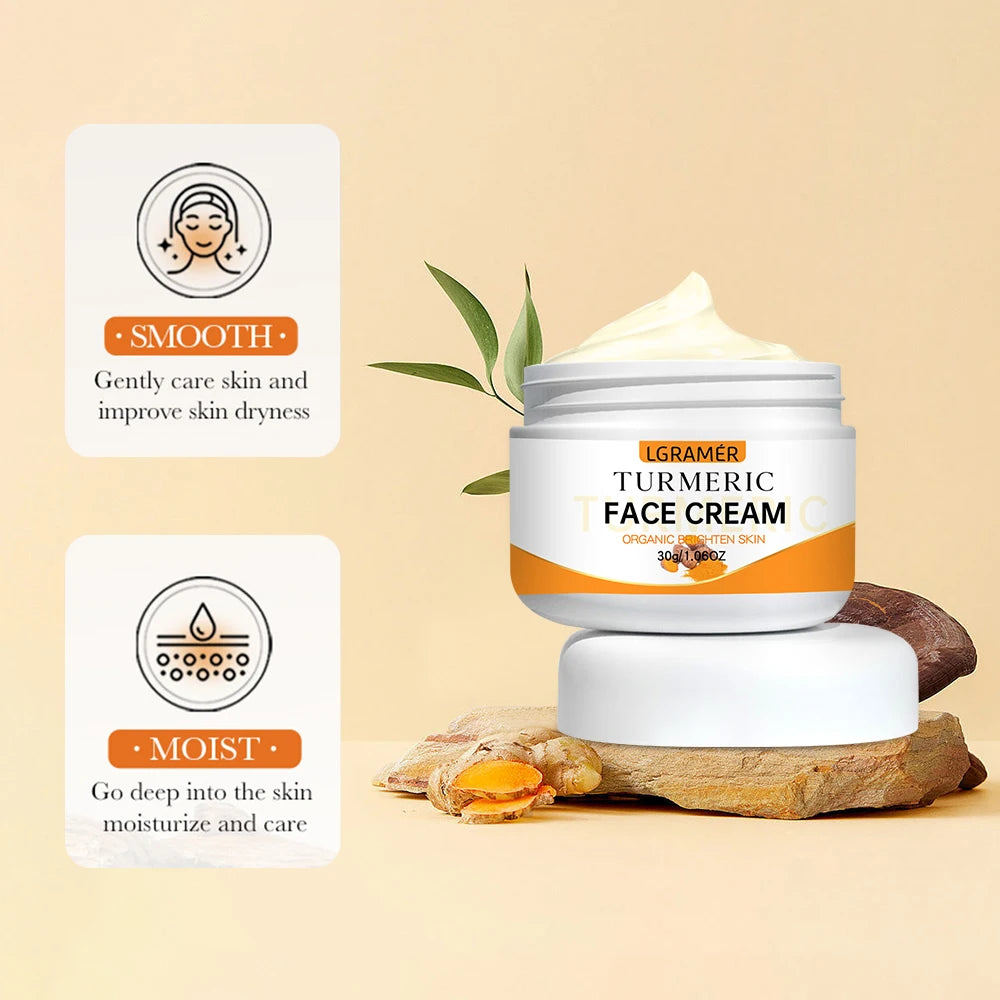 Turmeric Whitening Face Cream Wrinkle Removal Lighten Fine Lines Makes Skin Look More Youthful Birghten Moisturize Facial Care - Moyo Elikia