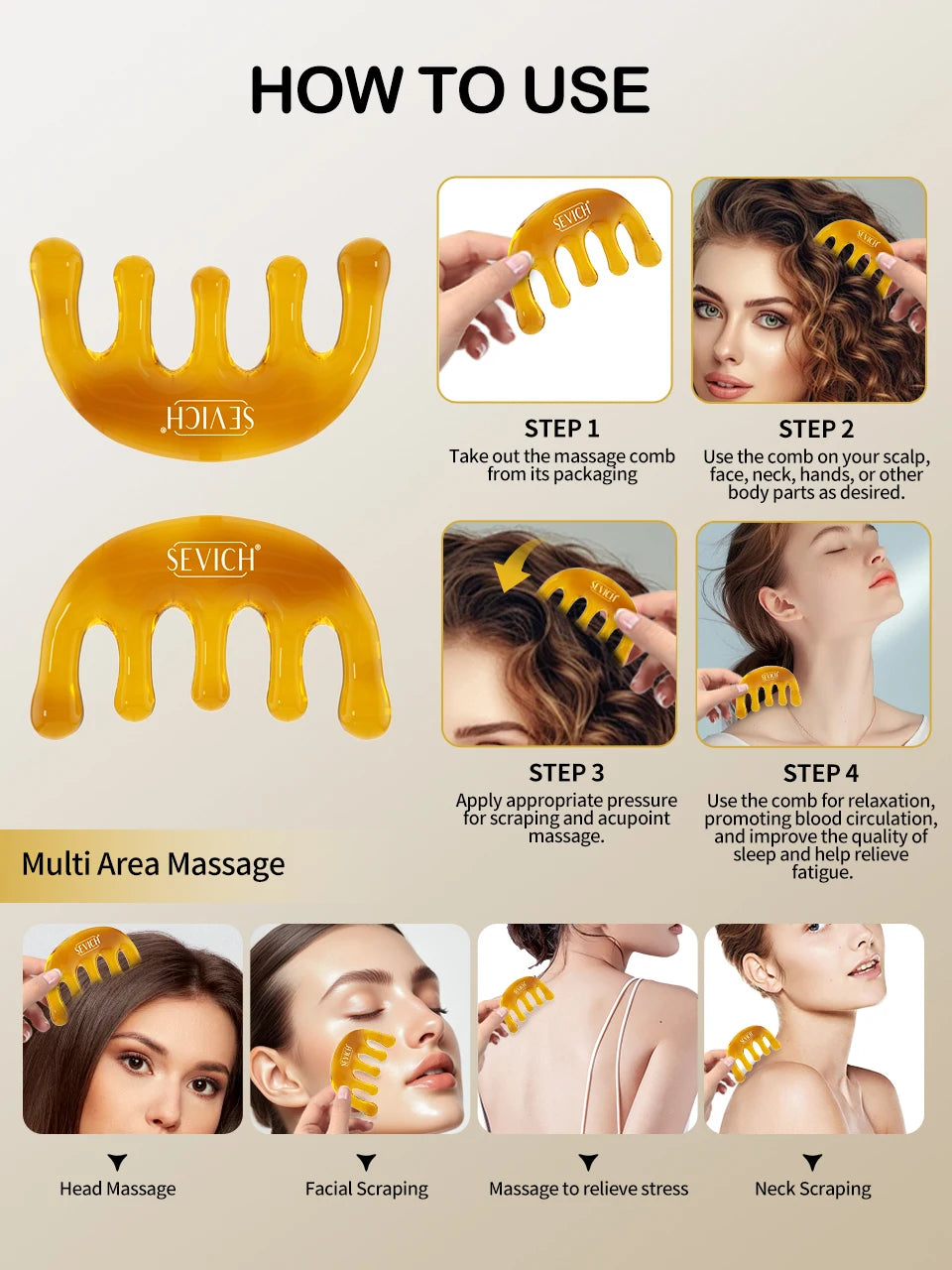 SEVICH Chebe Fast Hair Growth Oil And Scalp Massager Comb Tool Set Karkar Oil Scalp Hair Strengthening Serum Hair Growth Product - Moyo Elikia