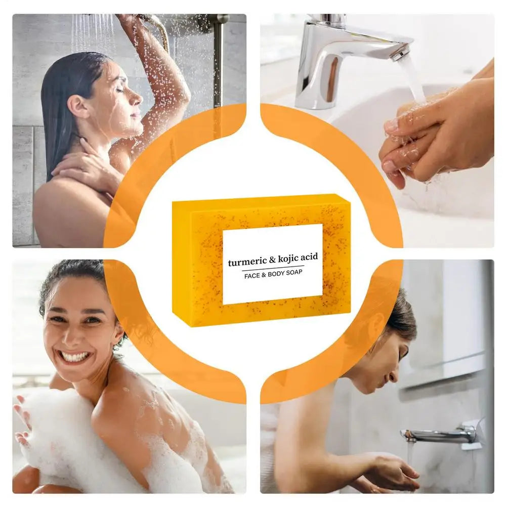 body soap bar Brightening Lemon Turmeric Soap Body Cleaning Lightening Dark Underarm Leg Body Cleansers Brightening Face Soap - Moyo Elikia
