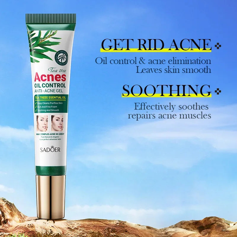 SADOER Tea Tree Acne Removing Cream Facial skincare Oil Control Face Gel Creams Hydrating Moisturizing Facial Cream Skin Care - Moyo Elikia