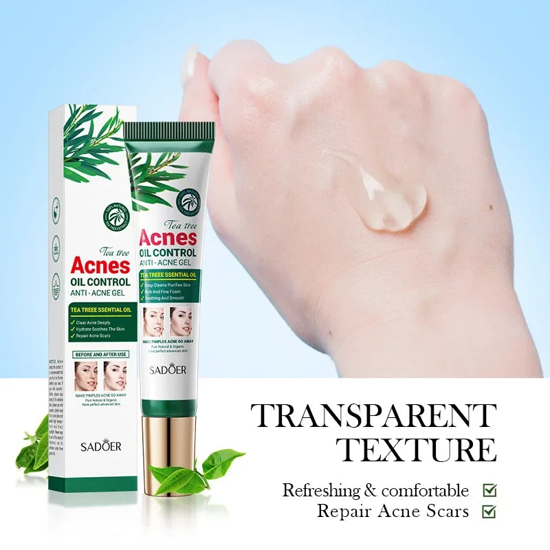 SADOER Tea Tree Acne Removing Cream Facial skincare Oil Control Face Gel Creams Hydrating Moisturizing Facial Cream Skin Care - Moyo Elikia