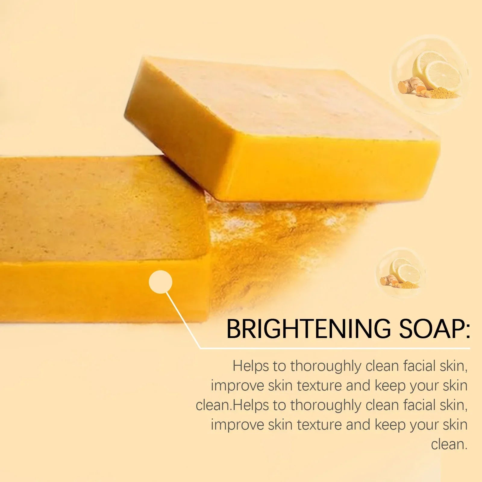 OUHOE Kojic Acid Turmeric Soap Face Deep Cleaning Even Skin Tone Skin Lightening Soap Moisturizer Skin Care Handmade Lemon Soap - Moyo Elikia