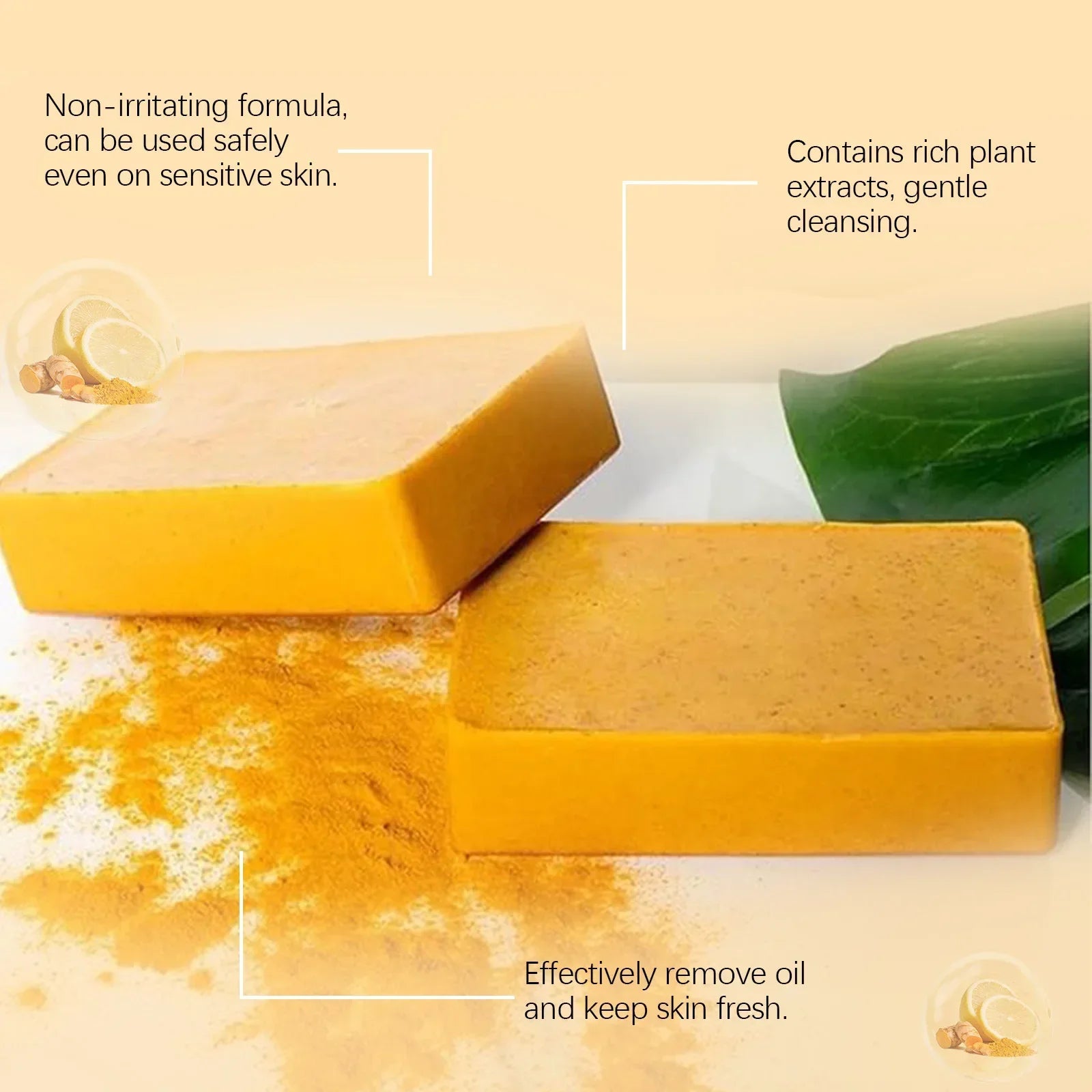 OUHOE Kojic Acid Turmeric Soap Face Deep Cleaning Even Skin Tone Skin Lightening Soap Moisturizer Skin Care Handmade Lemon Soap - Moyo Elikia