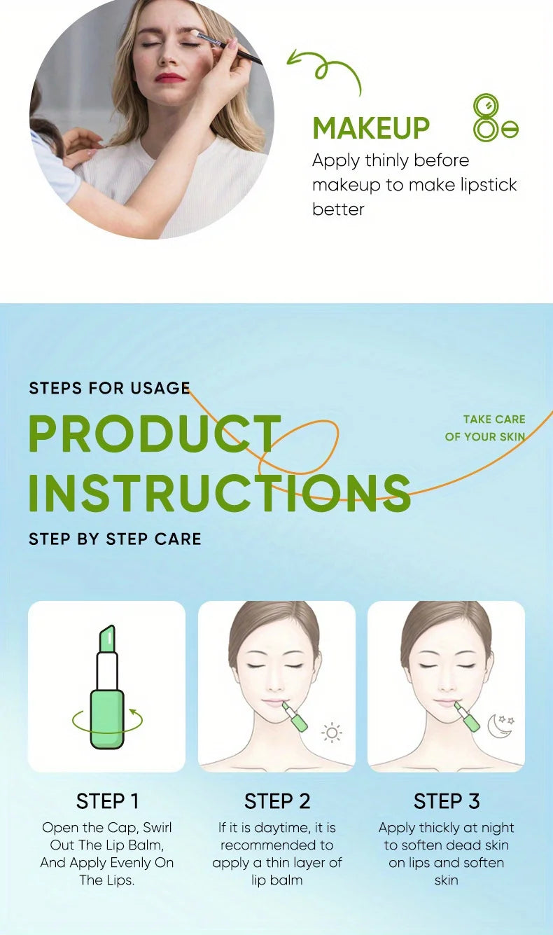 Lip Aloe Balm Nourishing, Refreshing, Hydrating and Moisturizing Preventing Cracking and Repairing Lips Gentle Non Irritating - Moyo Elikia