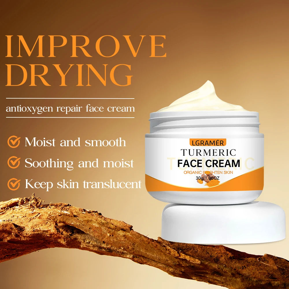 Turmeric Whitening Face Cream Wrinkle Removal Lighten Fine Lines Makes Skin Look More Youthful Birghten Moisturize Facial Care - Moyo Elikia