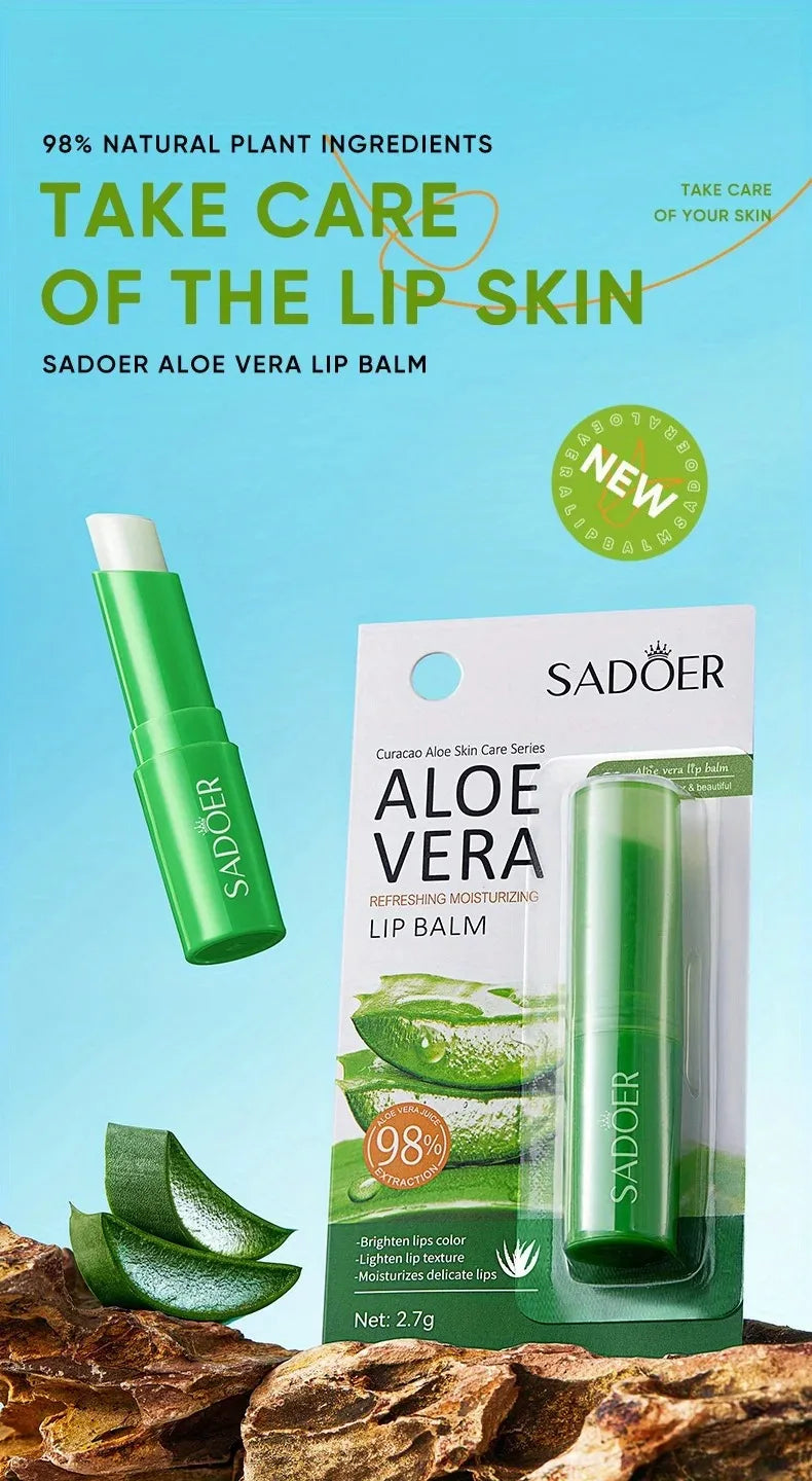 Lip Aloe Balm Nourishing, Refreshing, Hydrating and Moisturizing Preventing Cracking and Repairing Lips Gentle Non Irritating - Moyo Elikia