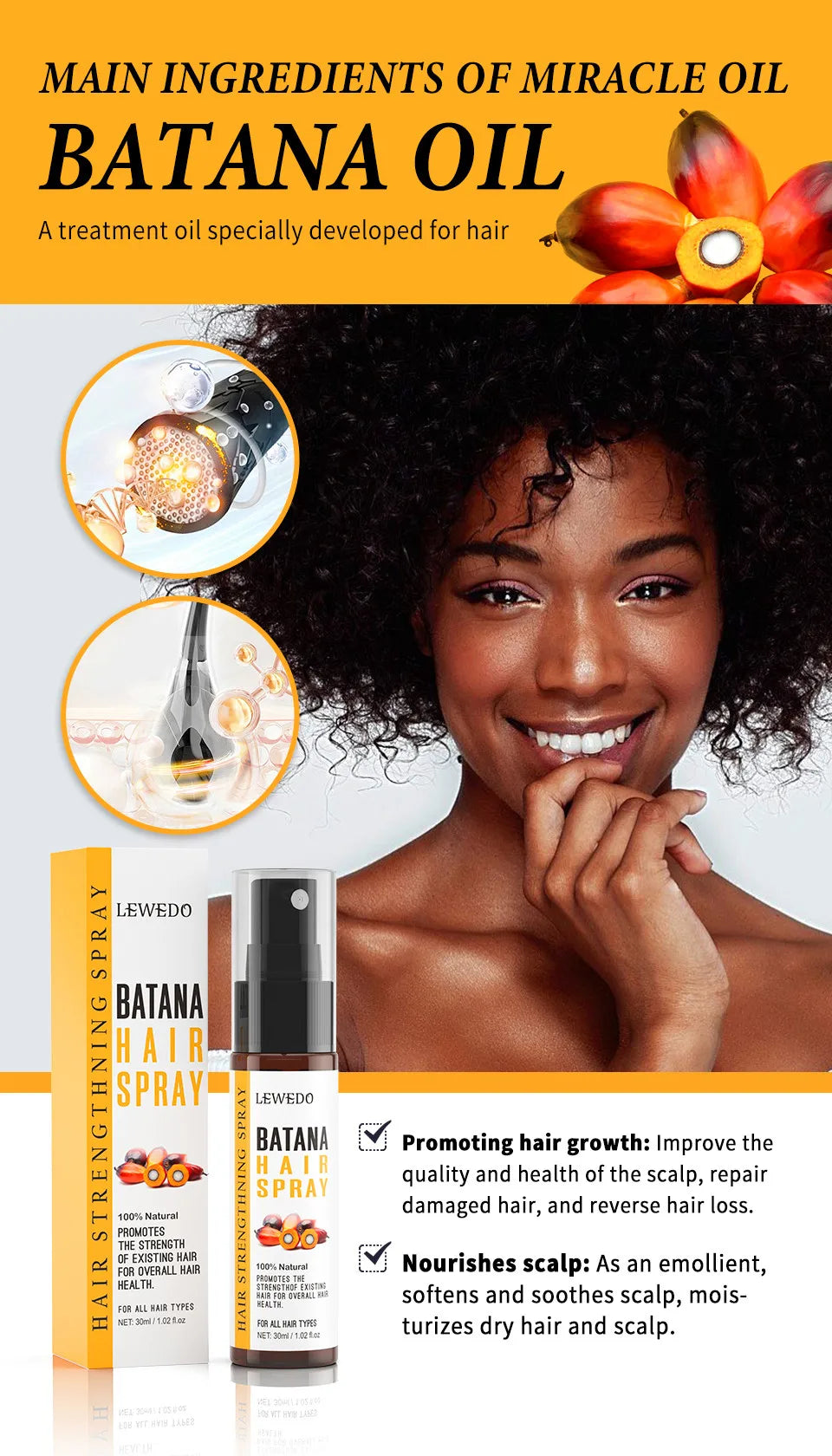 Fast Hair Growth Oil Africa Crazy Traction Alopecia batana Hair Mask Anti Hair Break Hair Strengthener Hair Loss Treatment Spray - Moyo Elikia