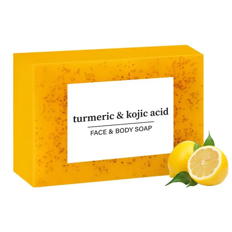 body soap bar Brightening Lemon Turmeric Soap Body Cleaning Lightening Dark Underarm Leg Body Cleansers Brightening Face Soap - Moyo Elikia
