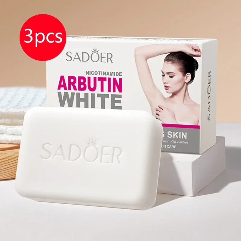 1/2/3pcs SADOER Arbutin Facial Soap Moisturizing Skin WhiteningDeep Cleansing Body Face Wash Foam Facial Cleanser Handmade Soap - Moyo Elikia