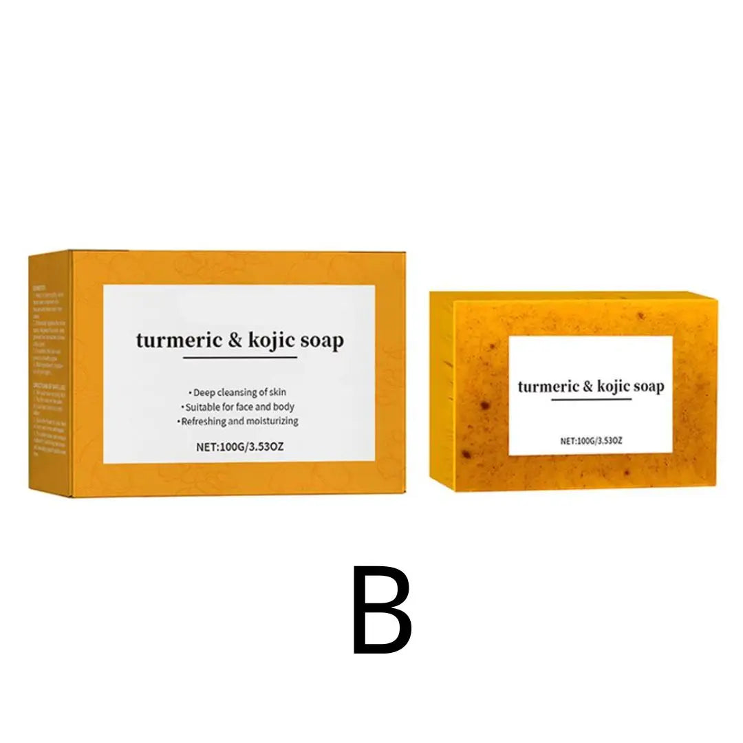 Turmeric Soap & Kojic Acid Soap Body And Facial Cleaning Handmade Soap For Dark Skin Glowing Even Skin Tone Tender Skin Care - Moyo Elikia