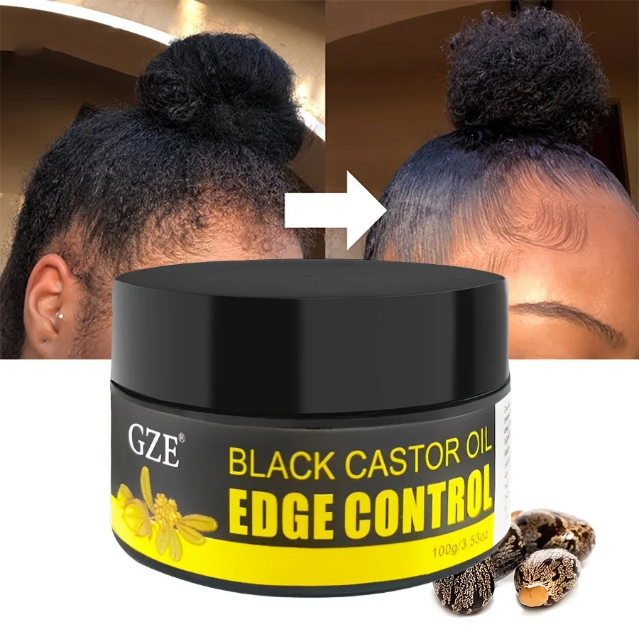 GZE African Black Castor Extra Hold Braid, Loc, Twist Gel, Tames Frizz & Edges, Coconut Oil Edge Control - Moyo Elikia
