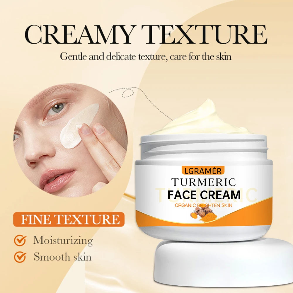 Turmeric Whitening Face Cream Wrinkle Removal Lighten Fine Lines Makes Skin Look More Youthful Birghten Moisturize Facial Care - Moyo Elikia