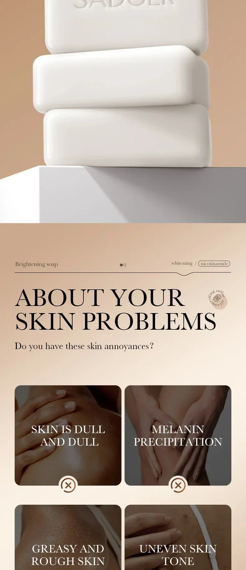 1/2/3pcs SADOER Arbutin Facial Soap Moisturizing Skin WhiteningDeep Cleansing Body Face Wash Foam Facial Cleanser Handmade Soap - Moyo Elikia