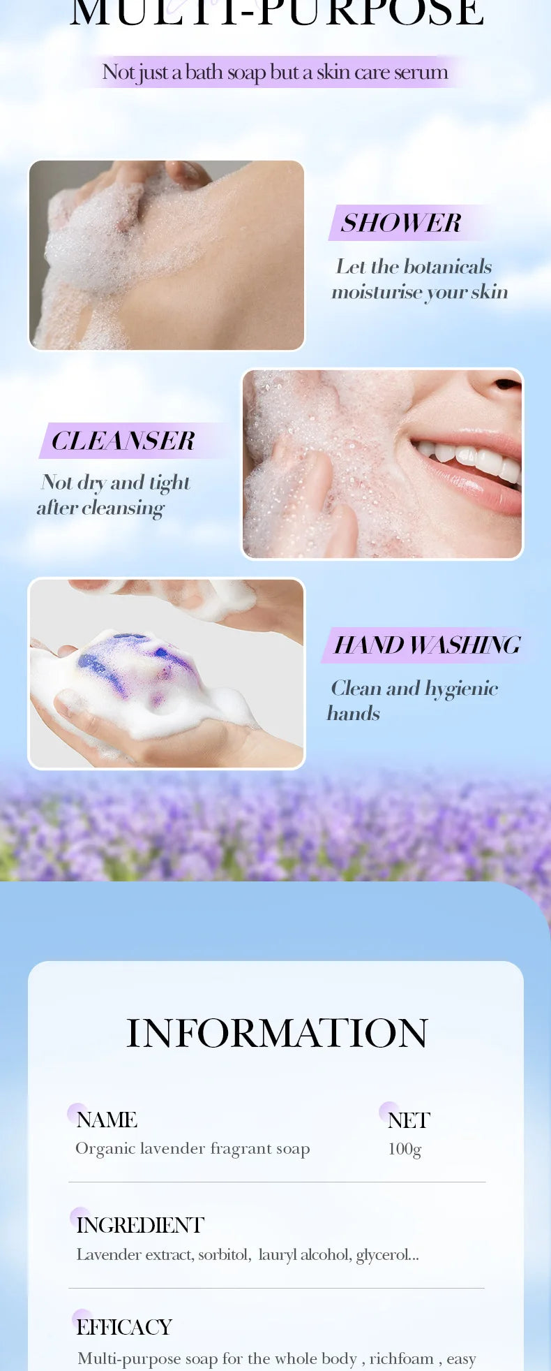Lavender Essential Oil Soap Turmeric Kojic Acid Handmade Glutathione Skin Whitening Lightening Soaps African Black Sabonia Bar - Moyo Elikia