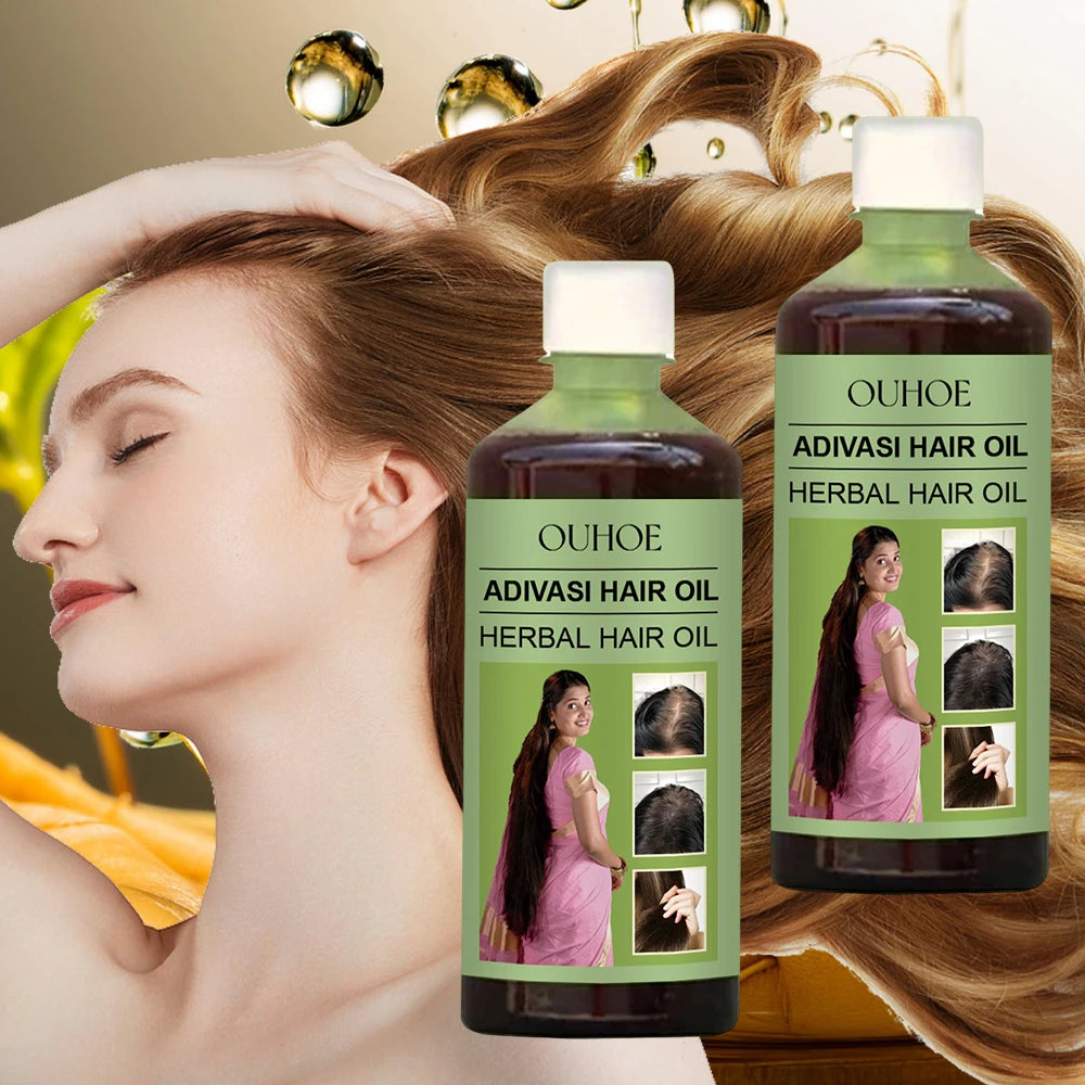 1/2pcs 100ml Hair Growth Oil India Adivasi Herbal Hair Care Rosemary Repair Damaged Hydrate Moisturize Scalp Reduce Dandruff - Moyo Elikia