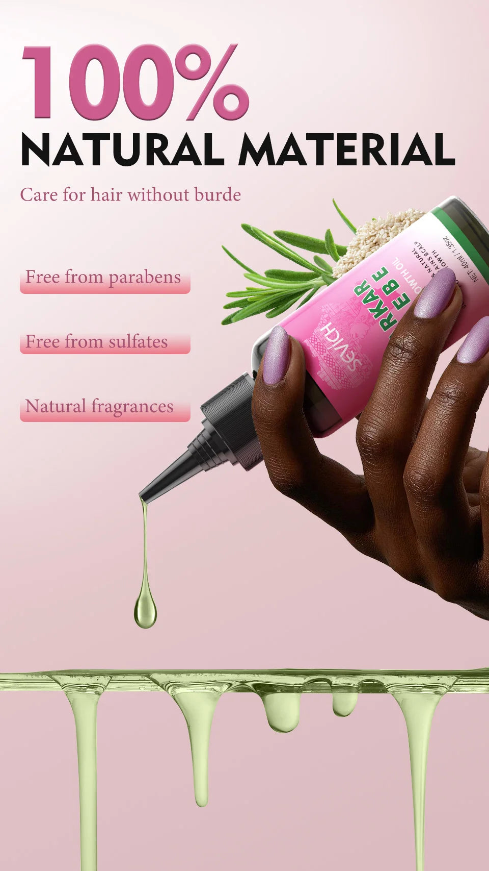 SEVICH Chebe Fast Hair Growth Oil And Scalp Massager Comb Tool Set Karkar Oil Scalp Hair Strengthening Serum Hair Growth Product - Moyo Elikia