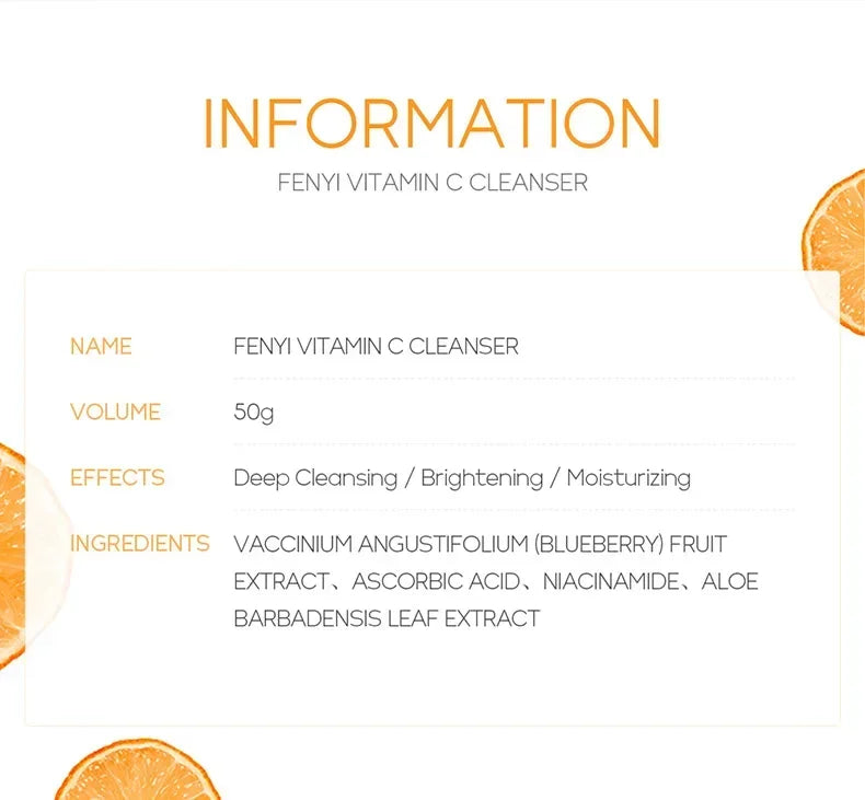 Vitamin C Facial Cleanser Skin Deep Cleansing Moisturizing Blackhead Removal skincare Face Wash Foam Face Cleanser Skin Care - Moyo Elikia