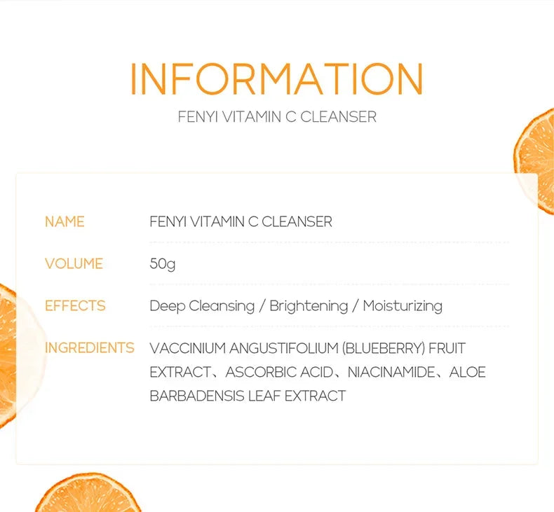 Vitamin C Facial Cleanser Skin Deep Cleansing Moisturizing Blackhead Removal skincare Face Wash Foam Face Cleanser Skin Care - Moyo Elikia