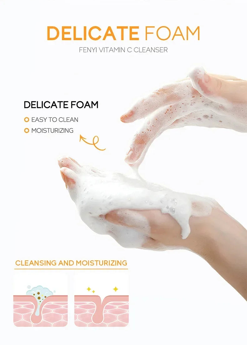 Vitamin C Facial Cleanser Skin Deep Cleansing Moisturizing Blackhead Removal skincare Face Wash Foam Face Cleanser Skin Care - Moyo Elikia